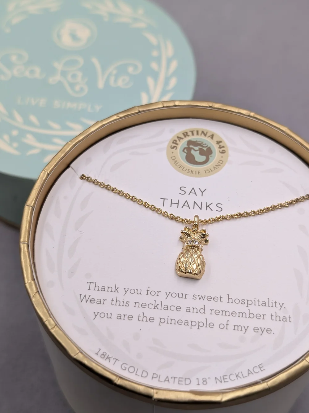 Spartina 449 Say Thanks Pineapple Necklace Hostess Gift NWT | 0244